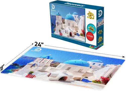 Vista 2 de Prime 3D Discovery Landmarks, rompecabezas 3D de 500 piezas, 24x18