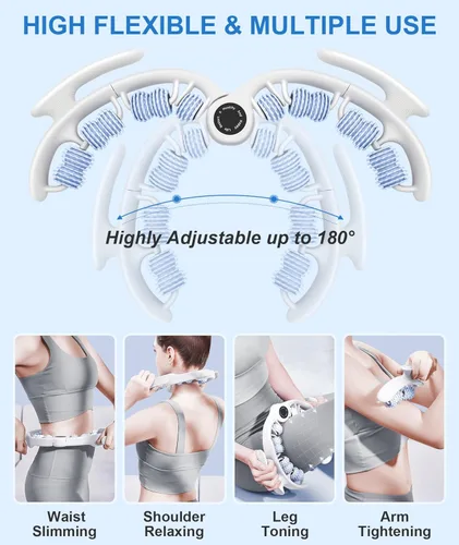 Vista 6 de KESHWELL Rodillo de masaje para celulitis, rodillo de masaje muscular, masajeador de eliminación de celulitis, barra de masaje manual con rodillos