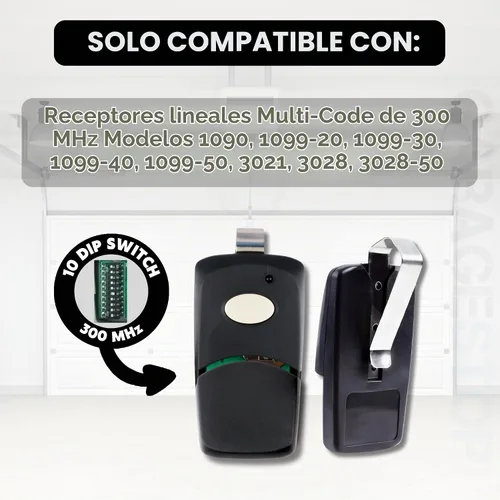 Vista 6 de GARAGE STOP para Linear Multi-Code Mando a distancia para puerta de garaje 3089 MCS412001 de 2 botones Un botón 2