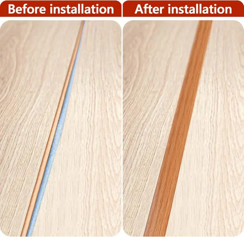 Vista 4 de Tira de transición de suelo de 10 pies autoadhesiva para alfombras a azulejos de borde de piso de PVC, tira de unión de piso para despegar y pegar