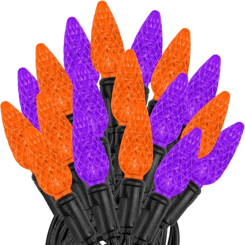 Vista 35 de Novelty Lights - Mini juego de 70 luces C6 LED de Navidad, serie de luces de grado comercial para exteriores, cable verde, 24 pies