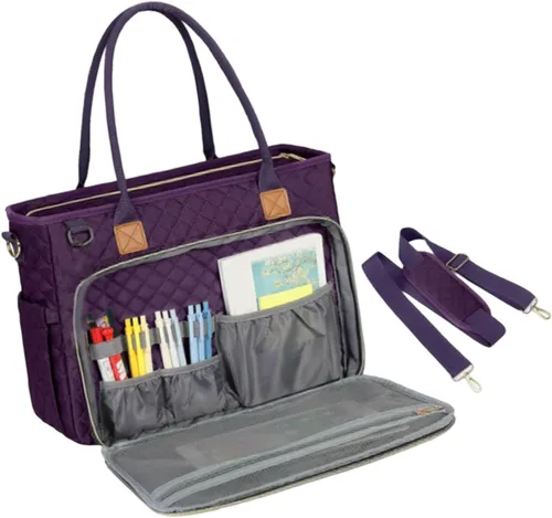Vista 9 de Teacher Toted Laptop Bag with Cup Holder,Nurse Bags Professional Briefcases Business Computer Purses Handbag