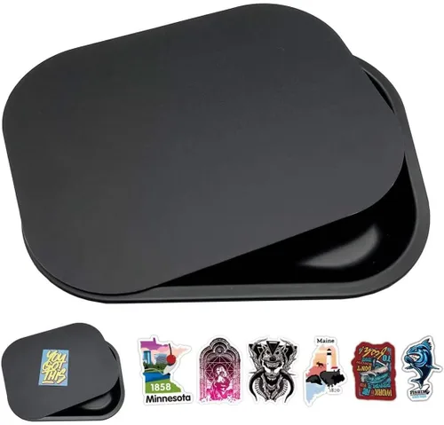 LOSTABA Bandeja rodante con tapa magnética, bandeja de metal con tapa, viene con adhesivo (7 x 5 pies)