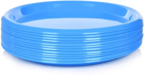 Vista 10 de Mintra Home Platos de plástico reutilizables (negro, pequeño paquete de 12 (6.5 pulgadas)