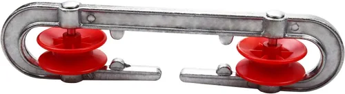 Vista 2 de Polea separadora de tendedero de aluminio de plástico para tendedero largo y cargas pesadas (2, plateado)