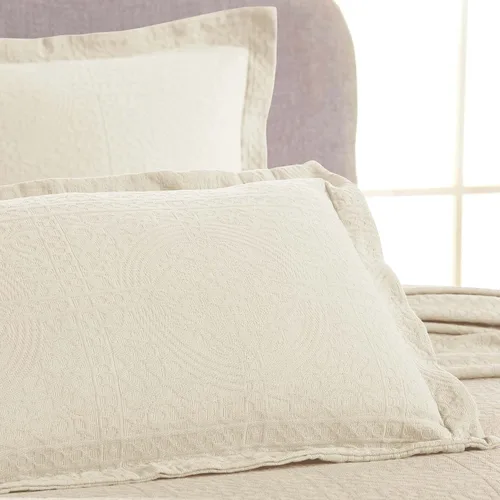 Vista 84 de Superior Fleur De Lis - Juego de colcha de algodón de 2 piezas, decoración de cama para el hogar, colcha decorativa con textura, 1 funda de Negro