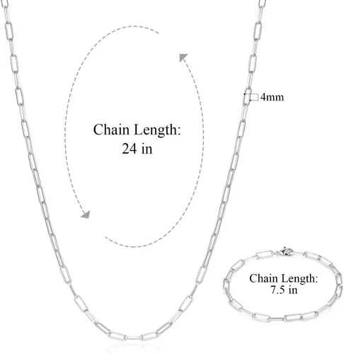 Vista 5 de BOUTIQUELOVIN - Collar de cadena de eslabones, de oro de 14 quilates, para mujeres y niñas