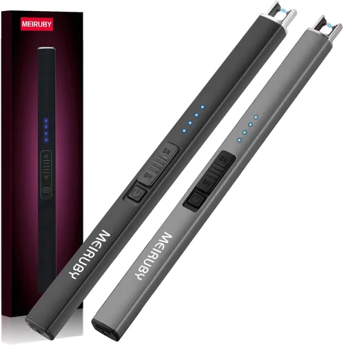 Vista 15 de MEIRUBY-Encendedor eléctrico, encendedor de velas recargable USB, encendedor de arco, encendedores para velas, campamento, barbacoa, uso familiar