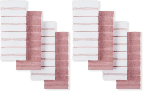 Vista 14 de KitchenAid Albany - Juego de 4 toallas de cocina, naranja miel/blanco, 16 x 26 pulgadas