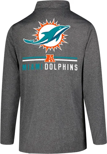 Vista 3 de Ultra Game Men's NFL Official Super Soft Quarter Zip Long Sleeve T-Shirt Gris Caliente Carbón
