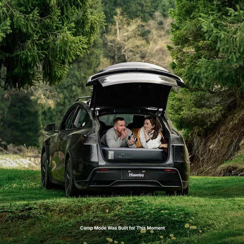 Vista 7 de Havnby FlatCore Backseat Car Camping Foam Mattress for Tesla Model Y L Full-width Foam Core, Center-aisle Support, Safe TPU, 80s Powered Pump Setup