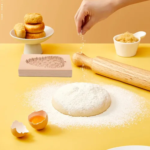 Vista 9 de EXCEART Molde de madera para galletas de Navidad, moldes de galletas de piña, cortador de galletas, sellos de prensa de pan de jengibre, molde