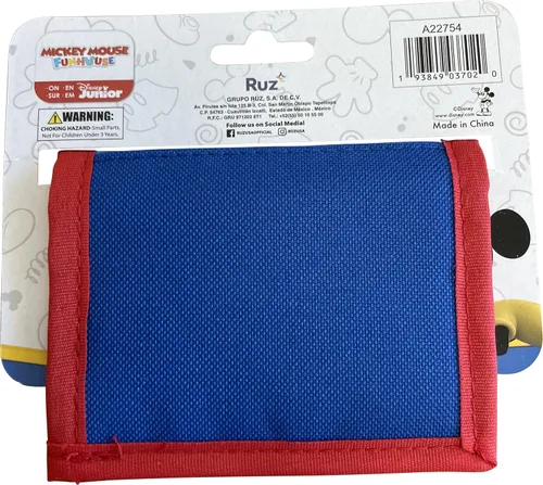 Vista 3 de Ruz Mickey Mouse - Cartera plegable con bolsillo con cremallera para niño pequeño, Azul-rojo, A22754