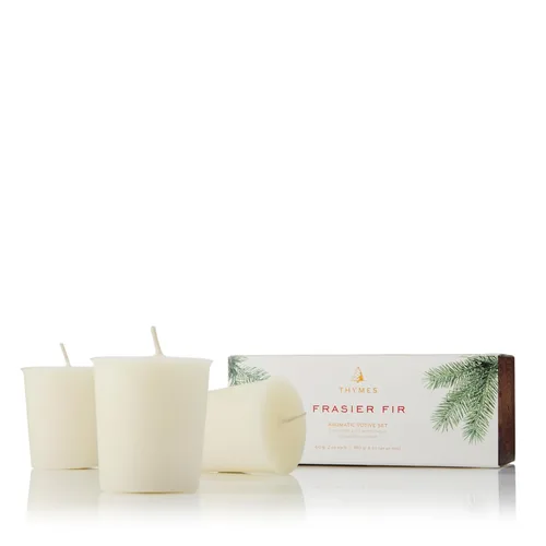 Thymes - Frasier Fir - Recarga de vela votiva aromática, 15 horas de tiempo de combustión, 2 onzas, 3 unidades.