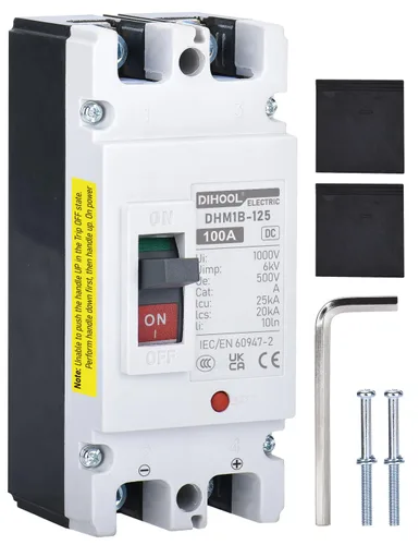 DIHOOL Interruptor Principal de 100 Amperios CC, Interruptor de Desconexión de Batería de 500V, Interruptor Maestro para Motor de Arrastre de Barco,