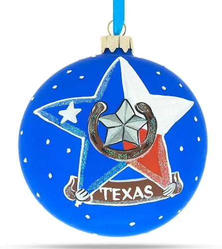 Vista 7 de I Love Houston, Texas, USA Bola de cristal Adorno de Navidad de 4 pulgadas