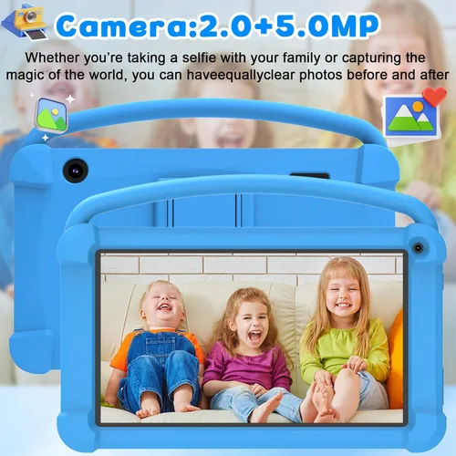Vista 6 de Tableta para niños de 7 pulgadas, tabletas Android de cuatro núcleos para niños pequeños, tableta para niños con almacenamiento de 32 GB, 4 GB