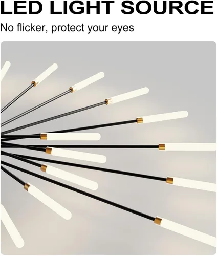 Vista 5 de Luz de Techo LED Moderna, Lámparas de Techo con Forma de Flor, Luces de Techo de Montaje Empotrado, Candelabro, Lámparas de Techo de Metal Acrílico