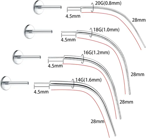 Vista 2 de Xpircn 20G 18G 16G 14G Threadless Piercing Taper Stainless Steel Piercing Taper Insertion Pin for Nose Lip Monroe Ear Tragus Helix Push in Body