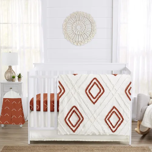 Vista 8 de Sweet Jojo Designs Juego de ropa de cama para cuna de bebé de 4 piezas (Boho Chic) para niños o niñas, bebés/guardería, incluye manta de algodón