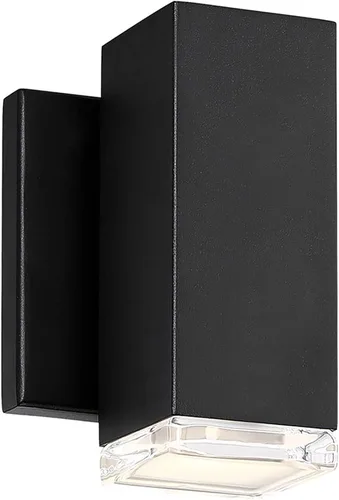 WAC Lighting dweLED, bloque 1 luz LED interior y exterior luz de pared 3000K en negro