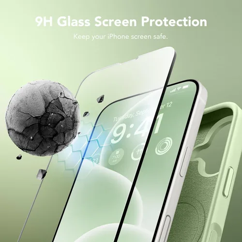 Vista 1368 de GONEZ Funda magnética para iPhone 14, compatible con Magsafe, con protector de pantalla + protector de cámara, forro de microfibra antiarañazos