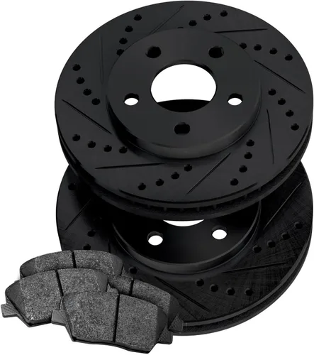 PowerSport Kit de frenos traseros y rotores | Pastillas de freno traseras| Rotores y pastillas de freno | Pastillas y rotores semimetálicos | Se