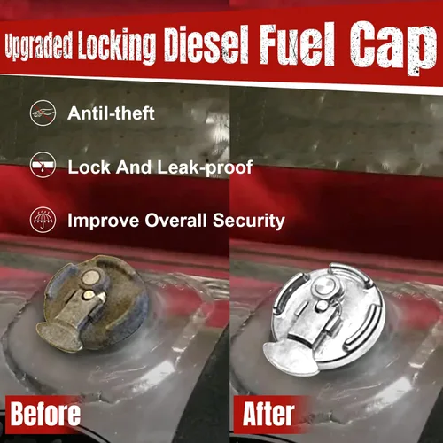 Vista 7 de Tapa de combustible diésel de bloqueo de 4 pulgadas compatible con Peterbilt Semi Trucks 1972-2017 Reemplazo de tapa de tanque de combustible