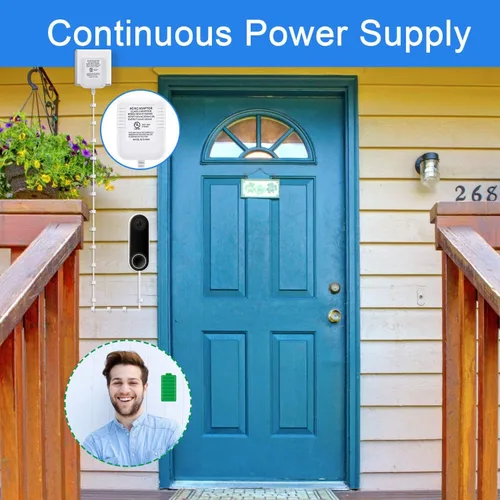 Vista 5 de Hotop Adaptador de corriente compatible con timbre Nest Hello Video, Arlo y Eufy, transformador de 18 voltios 500 mA certificado UL con cable