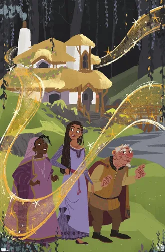 Vista 9 de Trends International Disney Wish - Póster de collage 1 (familiar), 14.72 x 22.37 pulgadas, versión enmarcada de madera de granero