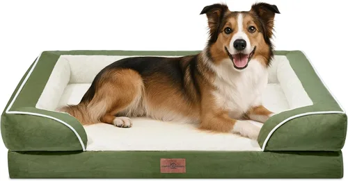 Vista 58 de Comfort Expression - Cama ortopédica para perros medianos de 30x20 pulgadas, cama impermeable de espuma de huevera para mascotas medianas