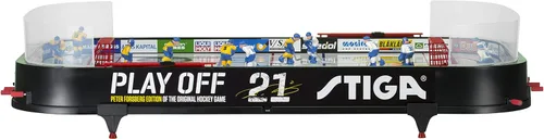 Vista 2 de STIGA Table-Top Rod Hockey Game Play Off 21 – Classic Ice Hockey Action with Enhanced Features, Easy Assembly, Includes 2 Pucks – Fun for All Ages