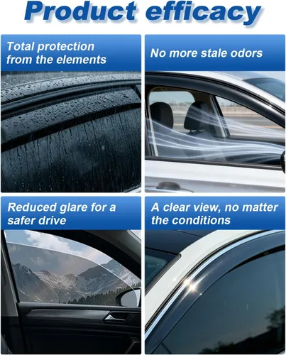 Vista 5 de protectores de lluvia en el canal para ventanas, compatibles con Chevy Express Van 1996-2026/GMC Savana 1996-2026, protectores de ventana extra