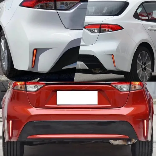 Vista 5 de Kit de luces LED de freno para parachoques trasero, luz de circulación diurna, lámparas de señal de giro secuencial dinámicas compatible con Toyota