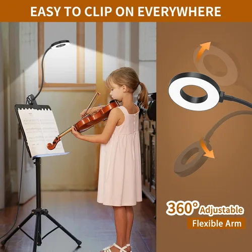 Vista 5 de iZELL Lámpara de Escritorio, Luz de Lectura LED con Abrazadera, 3 Modos de Color y 10 Niveles de Brillo, Brazo Flexible, Luz de Libro para Niños