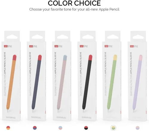Vista 7 de AHASTYLE Funda Duotone para Apple Pencil de 2ª generación y Apple Pencil Pro (2024) Funda protectora ultra delgada de silicona compatible con carga