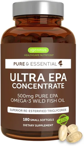 Vista 11 de Igennus Ultra Pure Omega-3 EPA 500 mg, aceite de pescado silvestre altamente concentrado certificado IFOS, forma avanzada de triglicéridos rTG, sin