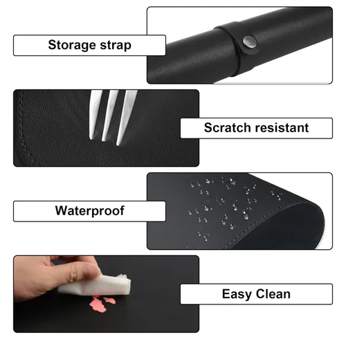 Vista 4 de Diesisa Tapete de mesa de arte de uñas, almohadilla plegable para reposabrazos, tapete de microfibra suave de piel sintética para mesa, almohadilla