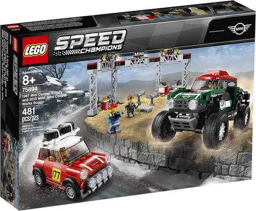 Vista 5 de LEGO Speed Champions 1967 Mini Cooper S Rally and 2018 MINI John Cooper Works Buggy 75894 Building Kit (481 Pieces)