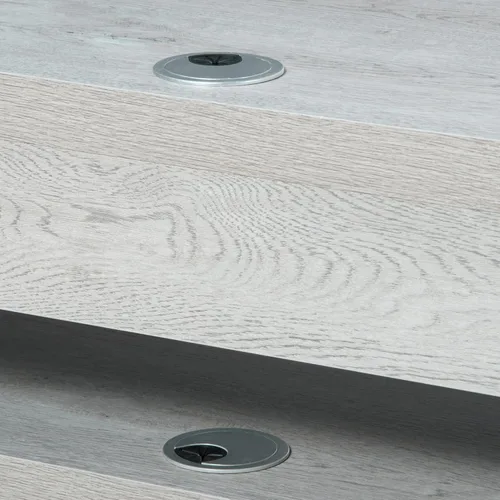 Vista 9 de HOMCOM Consola multimedia montada en la pared, estante de componentes de soporte flotante, unidad de centro de entretenimiento, gris