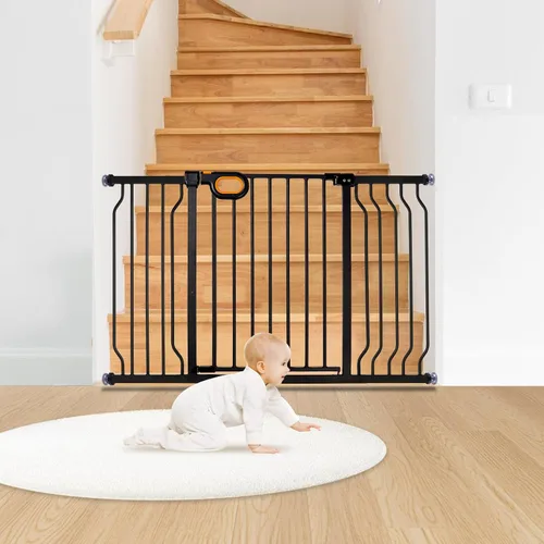 Vista 7 de owlie Pequeña puerta estrecha para bebé para escaleras, pasillos de 23.6-27.6 pulgadas de ancho, puerta de presión para niños, puerta para niños