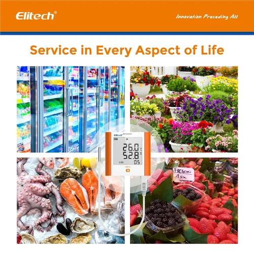 Vista 7 de Registrador de datos Elitech GSP-6 de temperatura y humedad, de 16,000 puntos, refrigeración, cadena fría