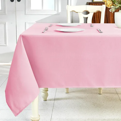 Vista 19 de IVAPUPU Mantel de Lino Texturizado para Mesa Rectangular - Mantel de Tela Impermeable Rectangular Sin Arrugas Limpiable Cubierta de Comedor