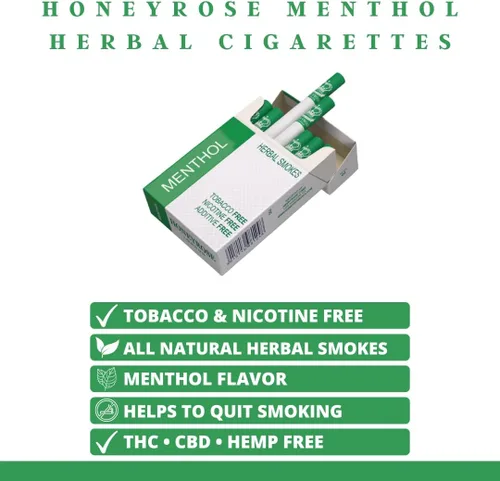 Vista 2 de Honeyrose, Mentol - Cigarros de hiervas libres de tabaco y nicotina, 100% natural, fabricado en Inglaterra