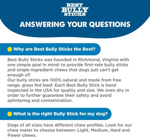 Vista 8 de Best Bully Sticks Bully Sticks de 6 pulgadas para perros, 5 unidades (paquete de 1), totalmente naturales, fácilmente digeribles, 100% carne de res