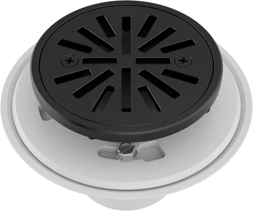 Vista 8 de Delta Grifo de drenaje redondo de suelo de ducha de 4 pulgadas, color negro, kit de drenaje de ducha, drenaje de ducha redondo, drenaje de ducha