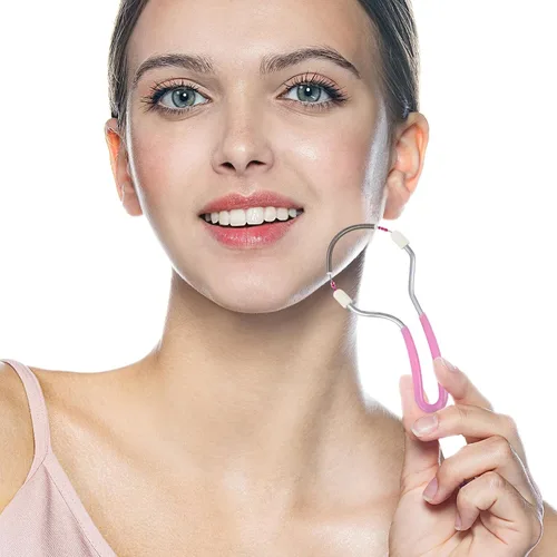 Vista 4 de SEWACC 4pcs Facial Hair Epilators Spring Manual Threading Epilator Face Hair Removal Tool for Women Upper Lip Chin and Cheeks
