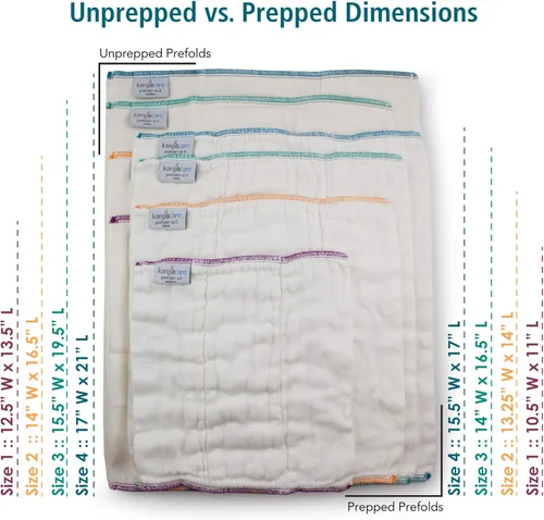 Vista 5 de Kanga Care Pañales reutilizables sin blanquear 70% viscosa de rayón de bambú / 30% algodón preplegados pañales de tela (6 unidades) – Talla 4: niño