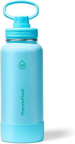 Vista 26 de Thermoflask - Paquete de 2 botellas de agua de acero inoxidable con aislamiento al vacío de doble pared de 24 onzas, negro/malaquita
