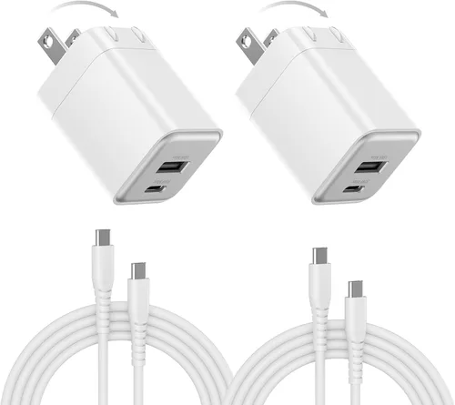 Vista 9 de wegear Cargador rápido USB C de 30 W, cargador de pared USB C de doble puerto con enchufe plegable para iPhone 17/16/15, Samsung S24, iPad, 40% más